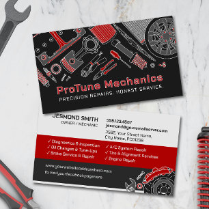 Auto Voertuig Reparatie - Automonteur Visitekaartje