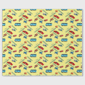 Auto Voertuigen Collage Fun Race Cadeaupapier (Vlak)
