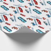 Auto Voertuigen Collage Fun Race Cadeaupapier (Hoek)