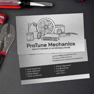 Auto Voertuigreparatie - Mechanic Visitekaartje