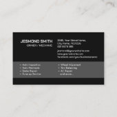 Auto Voertuigreparatie - Mechanic Visitekaartje (Achterkant)