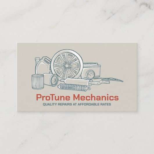 Auto Voertuigreparatie - Mechanisch Visitekaartje (Voorkant)