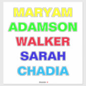 Auto Voor & Achterkant Glas Naam Stickers voor Aut (Vel)