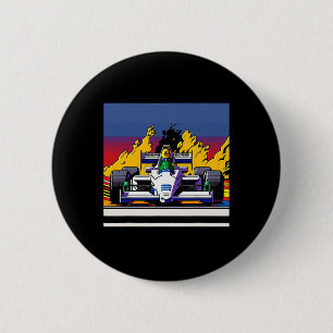 Auto voor Mechanische Sport Fan Retro 90s Videogam Ronde Button 5,7 Cm