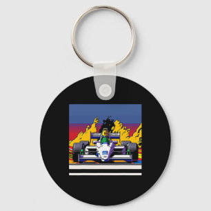 Auto voor Mechanische Sport Fan Retro 90s Videogam Sleutelhanger