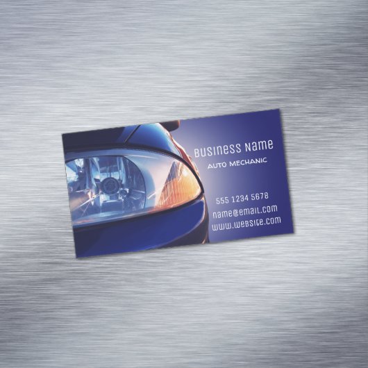 Auto voorkant uitzicht magnetisch visitekaartje (Voorbeeld)