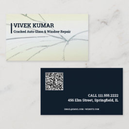 Auto voorruit auto glas reparatie QR Visitekaartje