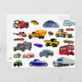 Auto Vrachtwagen Vrachtwagen Bulldozer Bus Race Au Briefkaart (Voorkant / Achterkant)