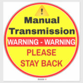 Auto Waarschuwing Handtransmissie Blijf alsjeblief Sticker (Vel)