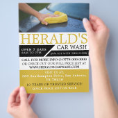 Auto was, auto was, reinigingsservice Adverteren Flyer (Hand)
