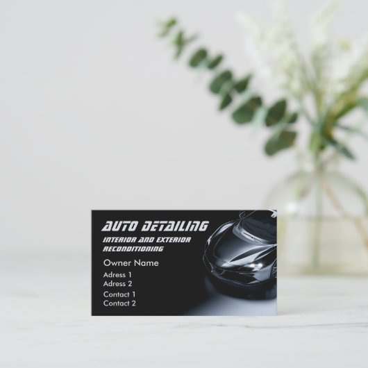 Auto was automatisch detailleert moderne autoreini visitekaartje (Staand voorkant)