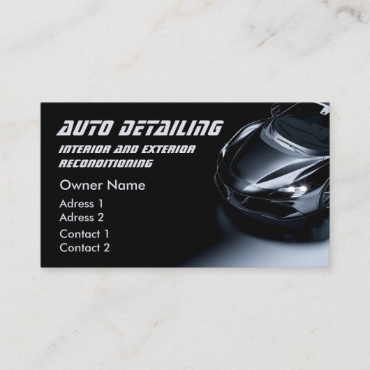 Auto was automatisch detailleert moderne autoreini visitekaartje (Voorkant)