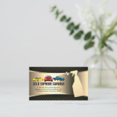 Auto Was Be Cleaning Service Goud Metaalachtig Visitekaartje (Staand voorkant)