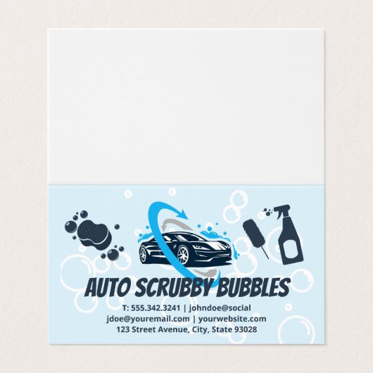 Auto was | Reinigingsproducten Visitekaartje (Buitenkant ongevouwen)