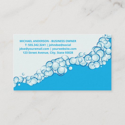 Auto Was | Zeepbellen Schoonmaakgereedschap Visitekaartje (Achterkant)