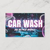 Auto Wash Auto Detailing Automotive Neon Visitekaartje (Voorkant)