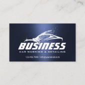 Auto Wash Auto Detailing Modern Navy Blue Loyalty Visitekaartje (Voorkant)