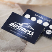 Auto Wash Auto Detailing Modern Navy Blue Loyalty Visitekaartje