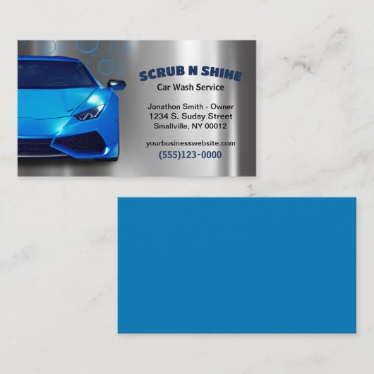 Auto Wash Detail Service Visitekaartje (Voorkant / Achterkant)