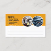 Auto Wash Detailing Automotive Waxing Wit Geel Visitekaartje (Achterkant)