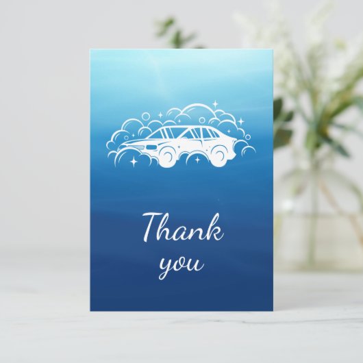 Auto Wash Details Service Auto Dank u Bedankkaart (Staand voorkant)
