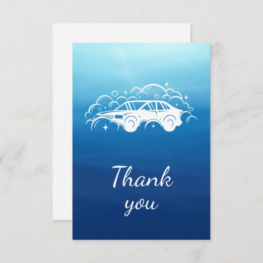 Auto Wash Details Service Auto Dank u Bedankkaart (Voorkant / Achterkant)