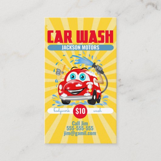 Auto Wash motor verkoop valet service Visitekaartje (Voorkant)