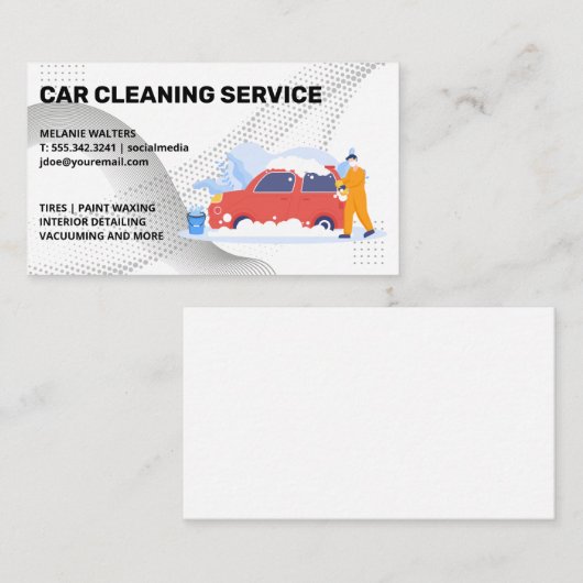 Auto Wasmachine Reiniging | Zeepbellen Visitekaartje (Voorkant / Achterkant)