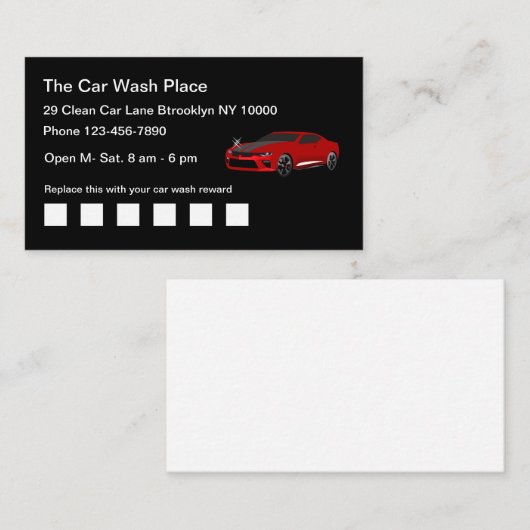 Auto-wasmachine Visitekaartje (Voorkant / Achterkant)