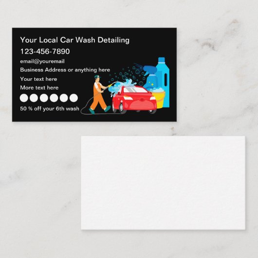Auto-wasprogramma's met automatische vermelding va visitekaartje (Voorkant / Achterkant)