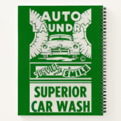 Auto-wasprogramma's van 1950, wasgoed en druk notitieboek (Achterkant)