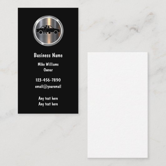 Auto-wasprogramma's van de auto visitekaartje (Voorkant / Achterkant)