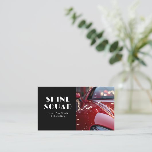 Auto Wassen Auto Detailing Automotive Foto Visitekaartje (Staand voorkant)