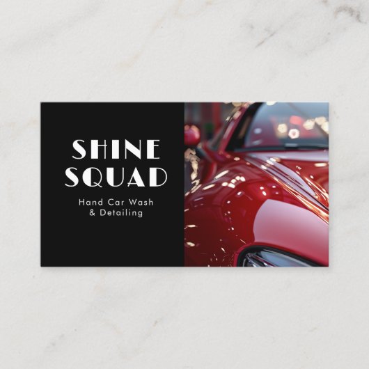 Auto Wassen Auto Detailing Automotive Foto Visitekaartje (Voorkant)