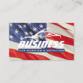 Auto Wassen Auto Detailing Automotive US Flag Visitekaartje (Voorkant)