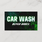 Auto Wassen & Auto Detailing Groene Neon Visitekaartje (Voorkant)