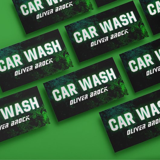 Auto Wassen & Auto Detailing Groene Neon Visitekaartje