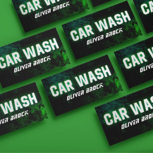 Auto Wassen & Auto Detailing Groene Neon Visitekaartje