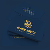 Auto Wassen & Auto Detailing Marine Blauw & Goud Visitekaartje