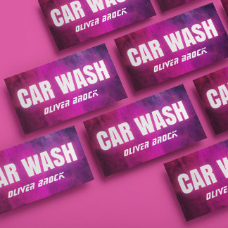 Auto Wassen & Auto Detailing Roze Neon Visitekaartje