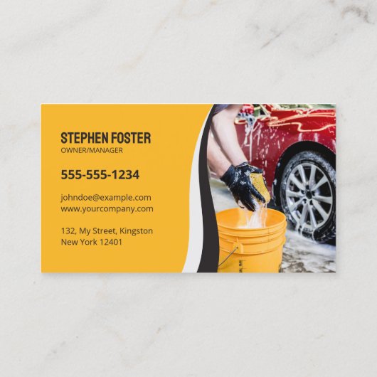 Auto Wassen Auto Detailing Schoonmaken Automotive  Visitekaartje (Achterkant)