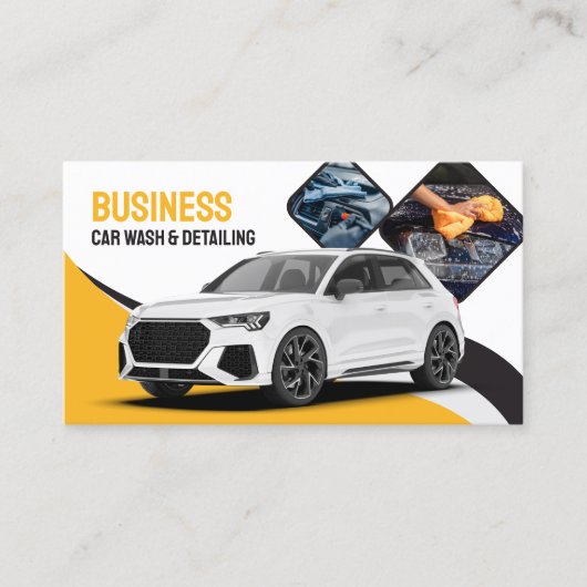Auto Wassen Auto Detailing Schoonmaken Automotive  Visitekaartje (Voorkant)
