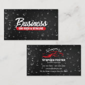 Auto Wassen & Auto detaillering Water Drop Zwart R Visitekaartje (Voorkant / Achterkant)