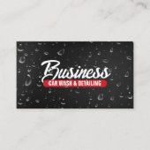 Auto Wassen & Auto detaillering Water Drop Zwart R Visitekaartje (Voorkant)