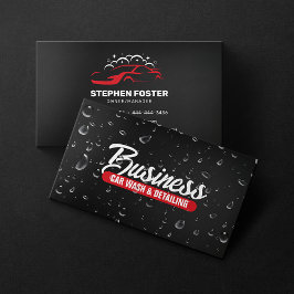 Auto Wassen & Auto detaillering Water Drop Zwart R Visitekaartje