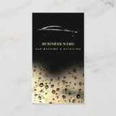 Auto Wassen Automotive Cleaning QR Code Zwart Goud Visitekaartje (Voorkant)