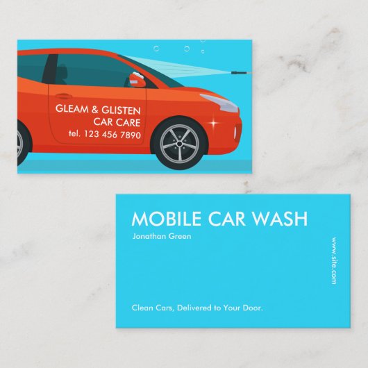 Auto Wassen Detailing Visitekaartje (Voorkant / Achterkant)