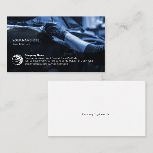 Auto Wassen Details Visitekaartje (Voorkant / Achterkant)