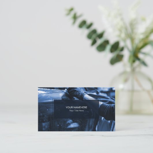 Auto Wassen Details Visitekaartje (Staand voorkant)