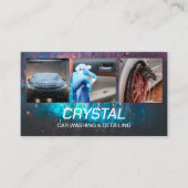 Auto Wassen en Auto Detailing Drie foto's Visitekaartje (Voorkant)